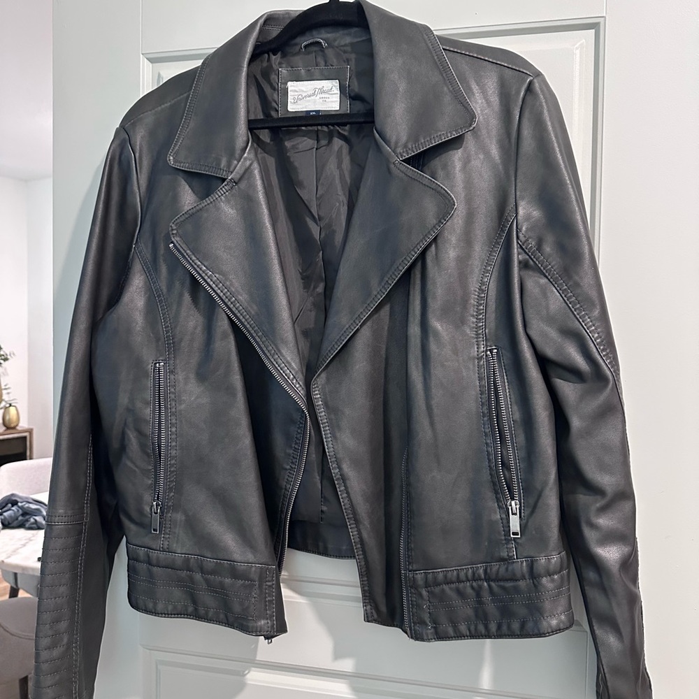 Black leather jacket